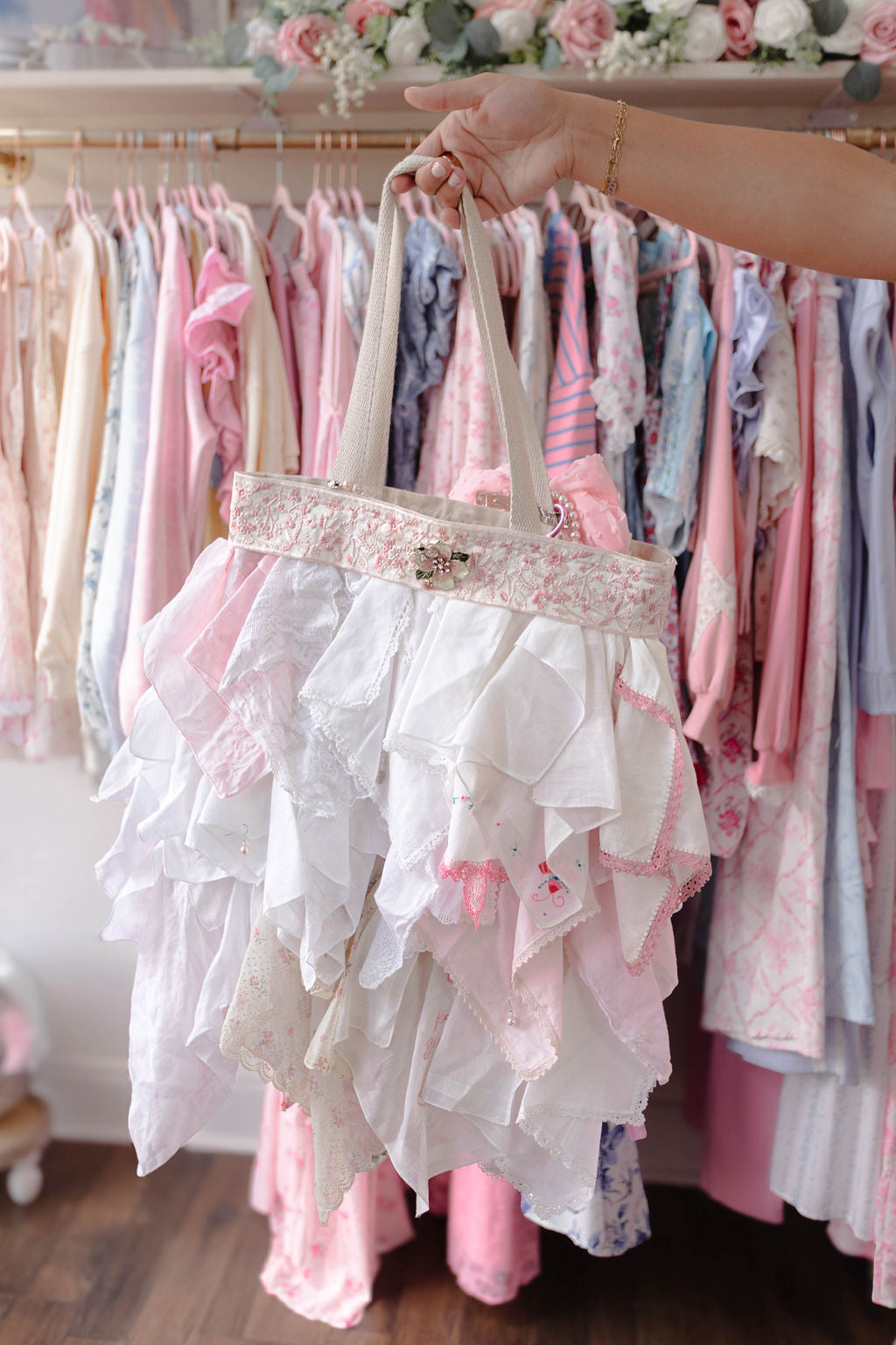 Large Snagbag- Light Pink/Floral