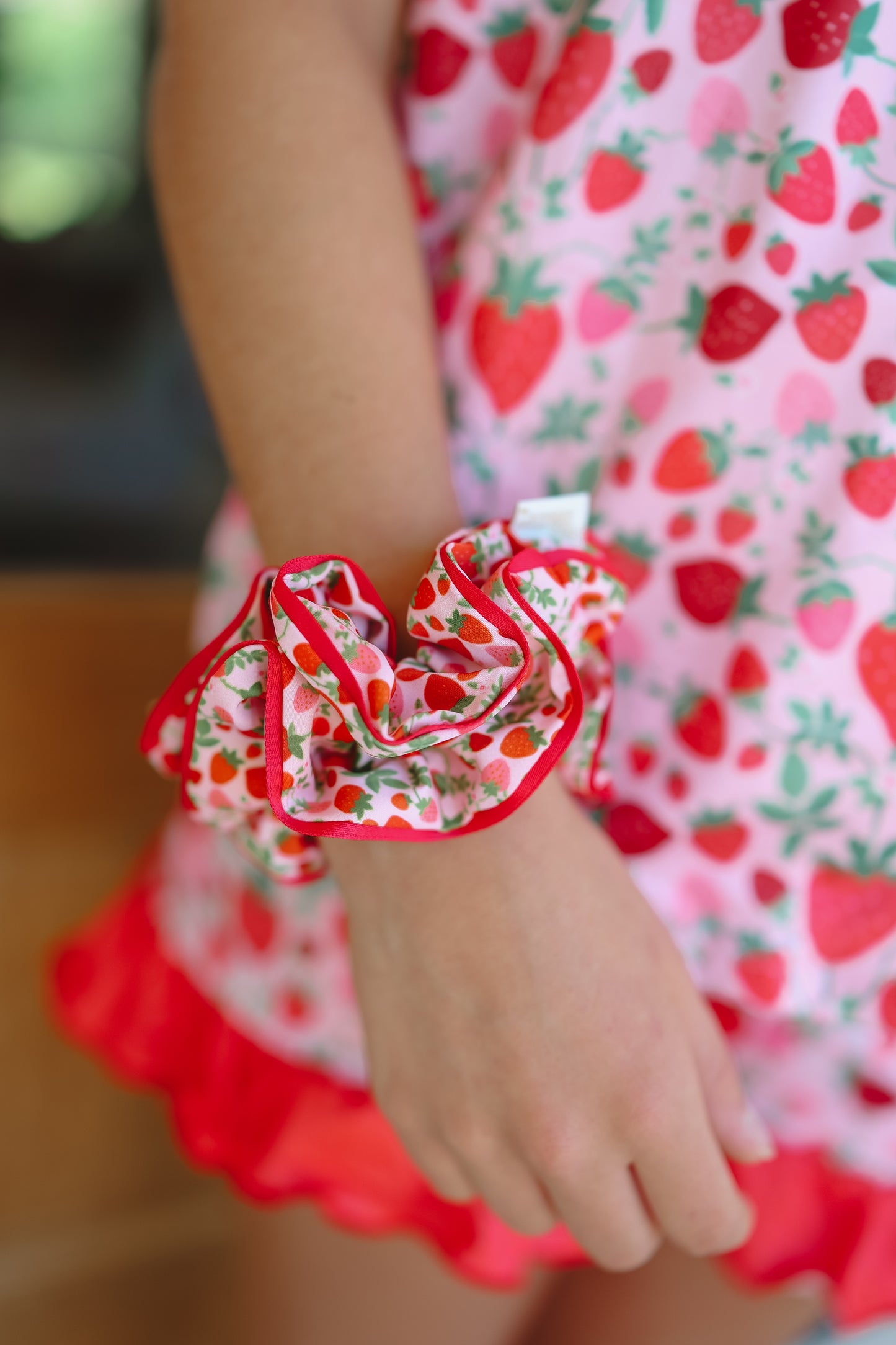 Strawberry Field Scrunchie - Red