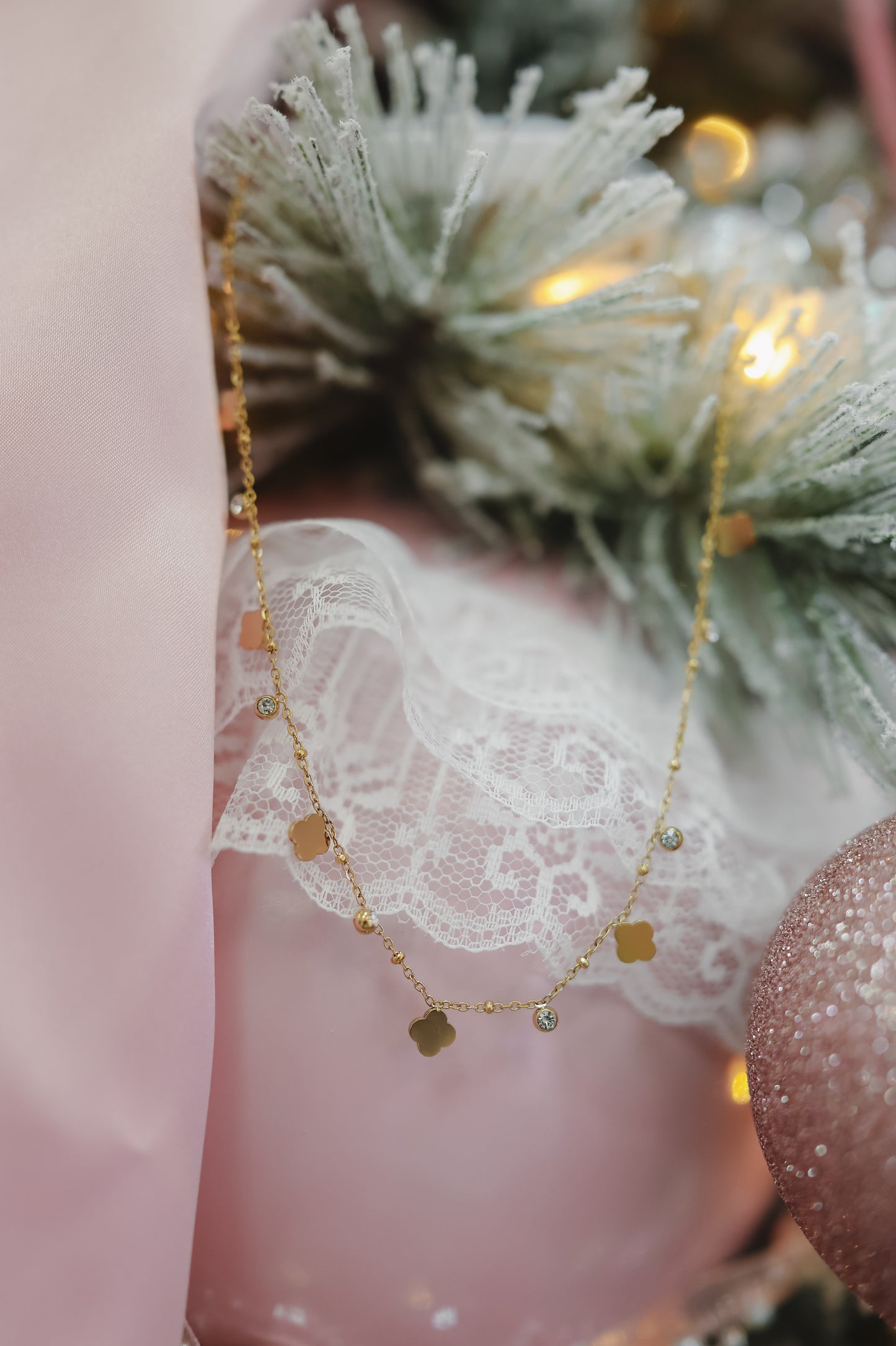 Stacia Mini Clover Necklace - Gold