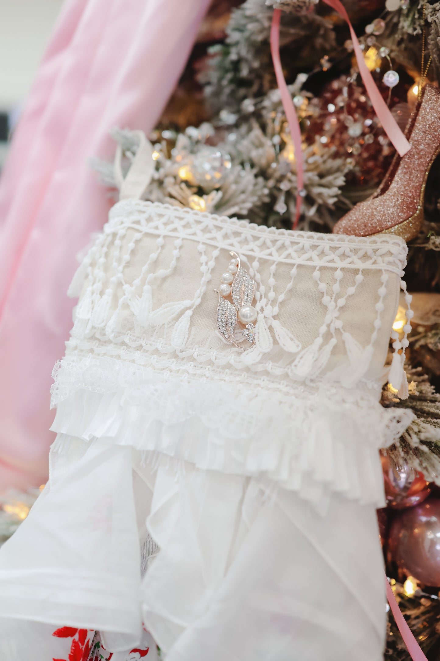 Small Stocking Snagbag- Christmas Poinsettia