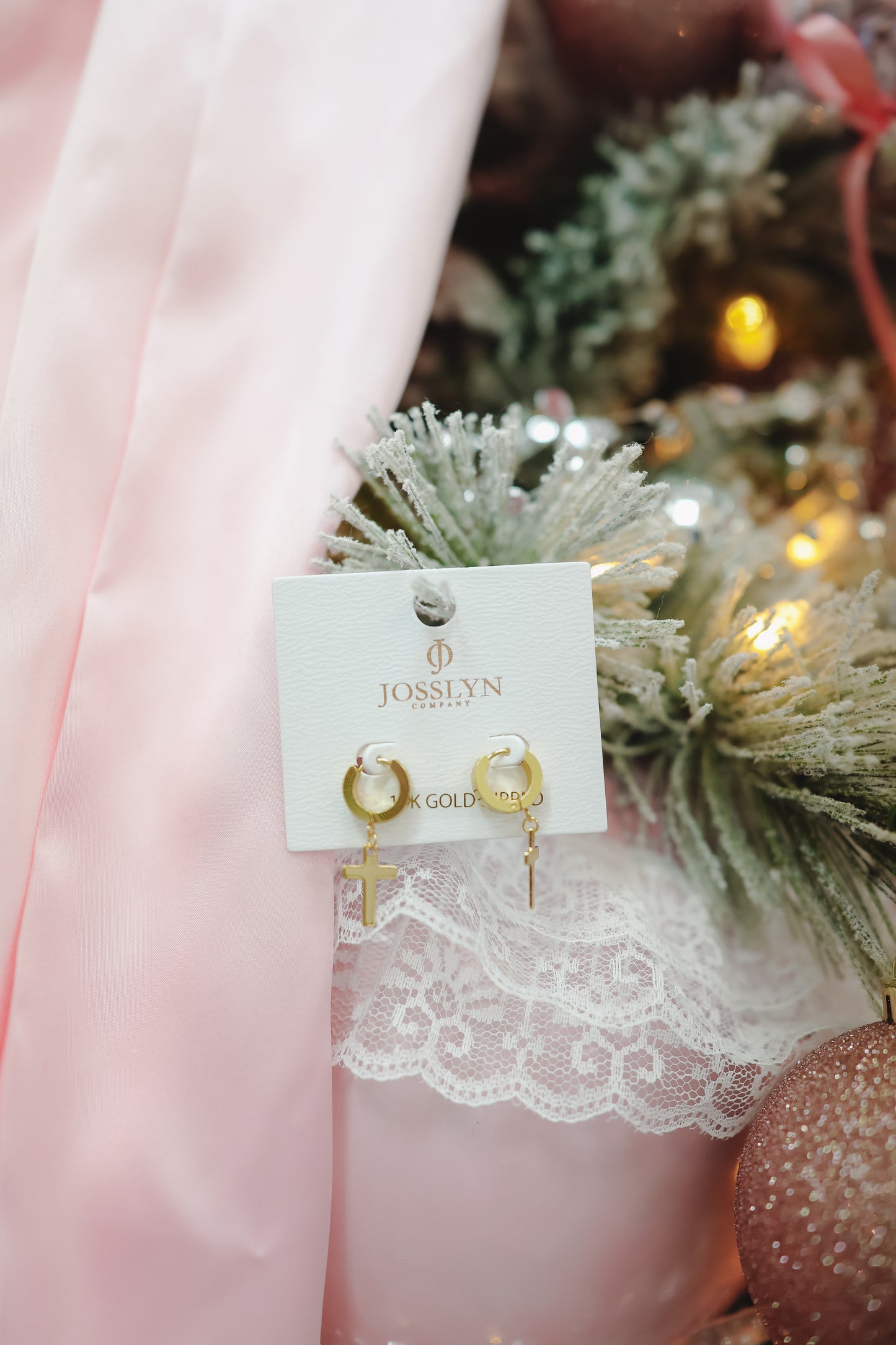 Caity Cross Earrings - Gold