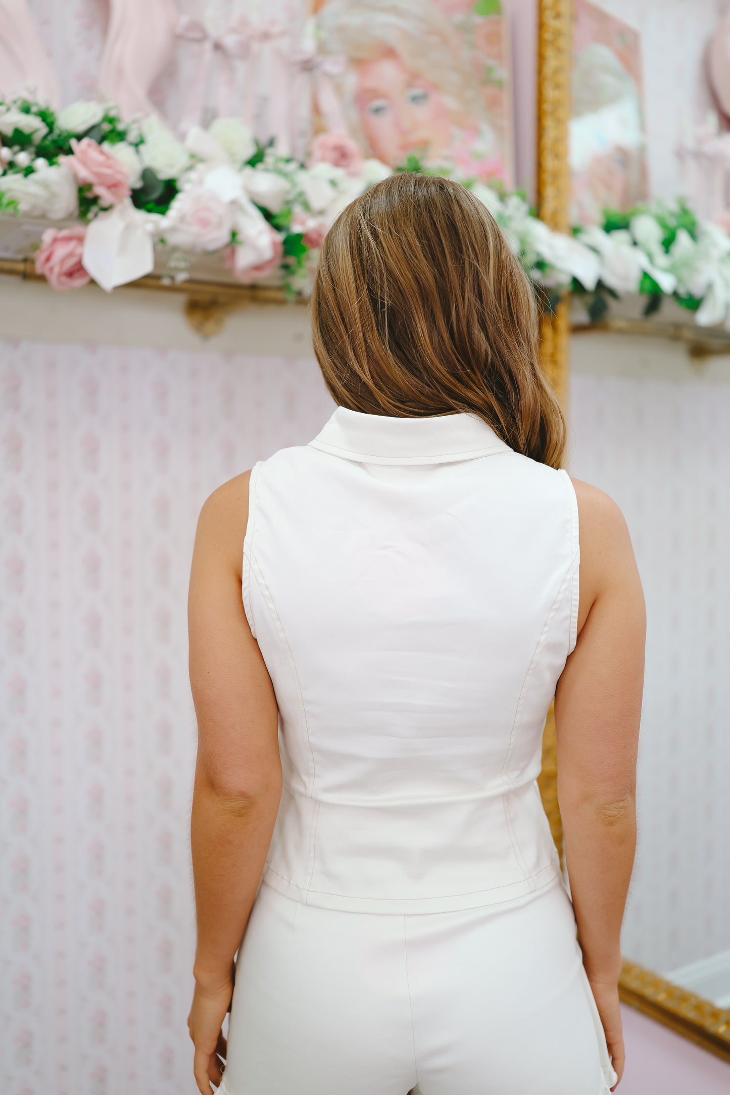 Haven Ruffled Button Blouse Top - Off White