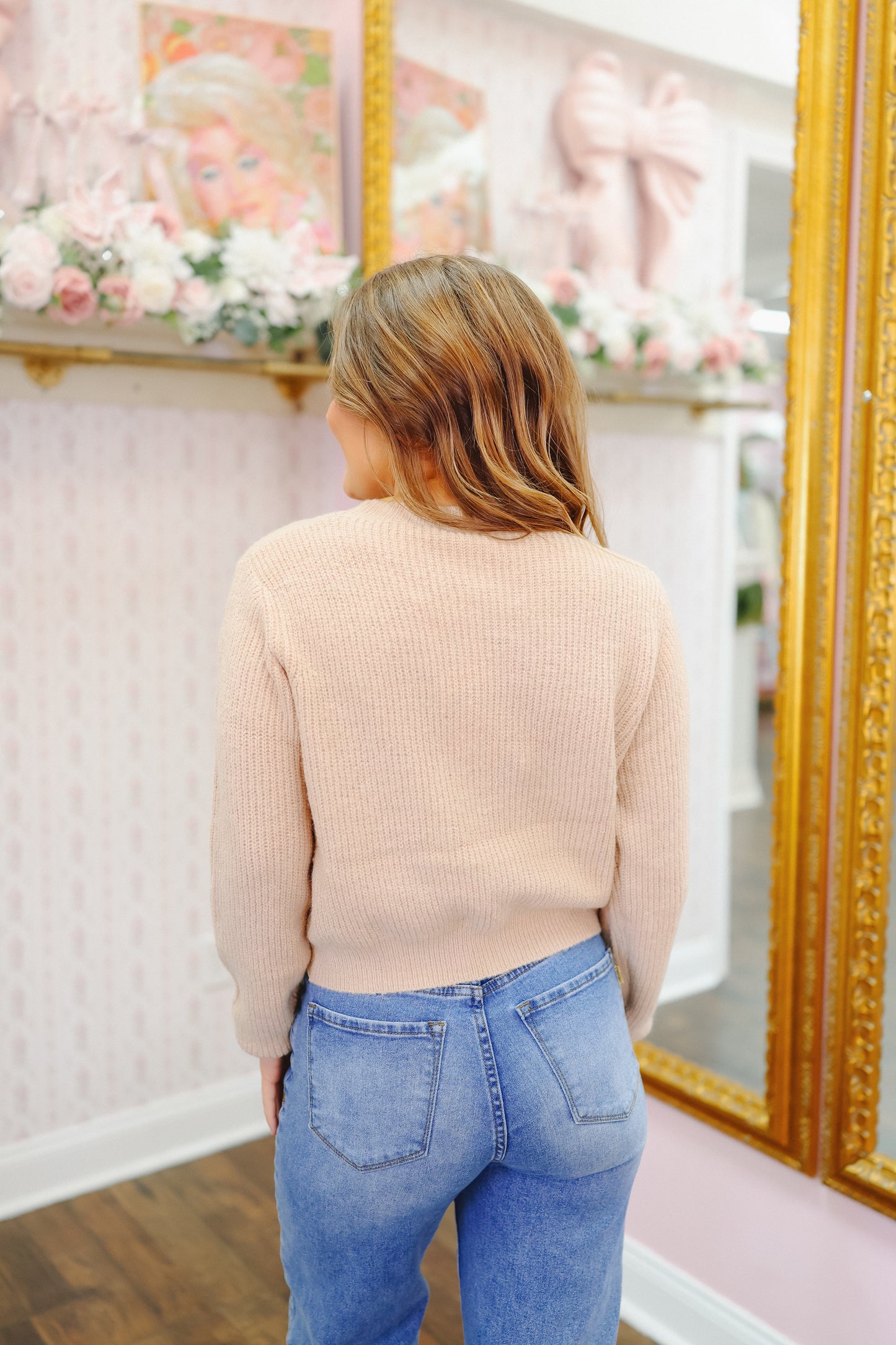 Jessica Lace-Up Sweater - Taupe