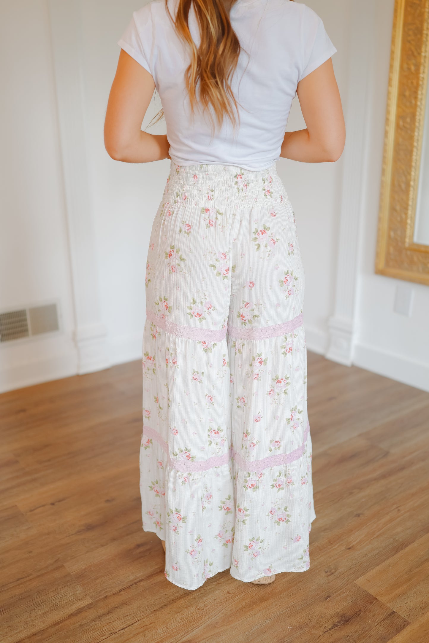 Ruth Rose Printed Gauze Pants - Blush