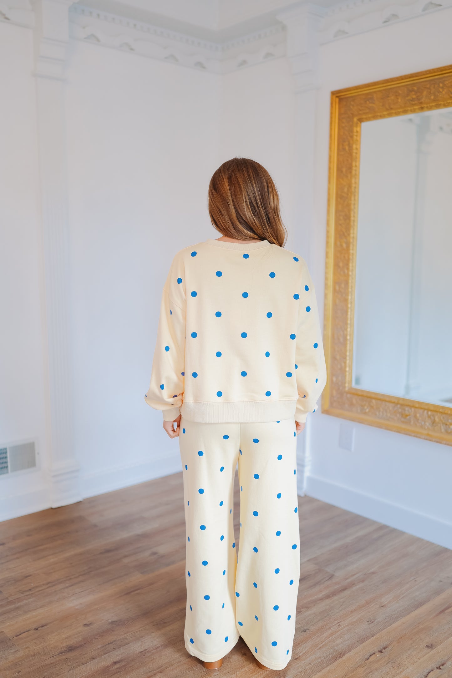 Willa Polka Dot Pant Set - Yellow/Blue