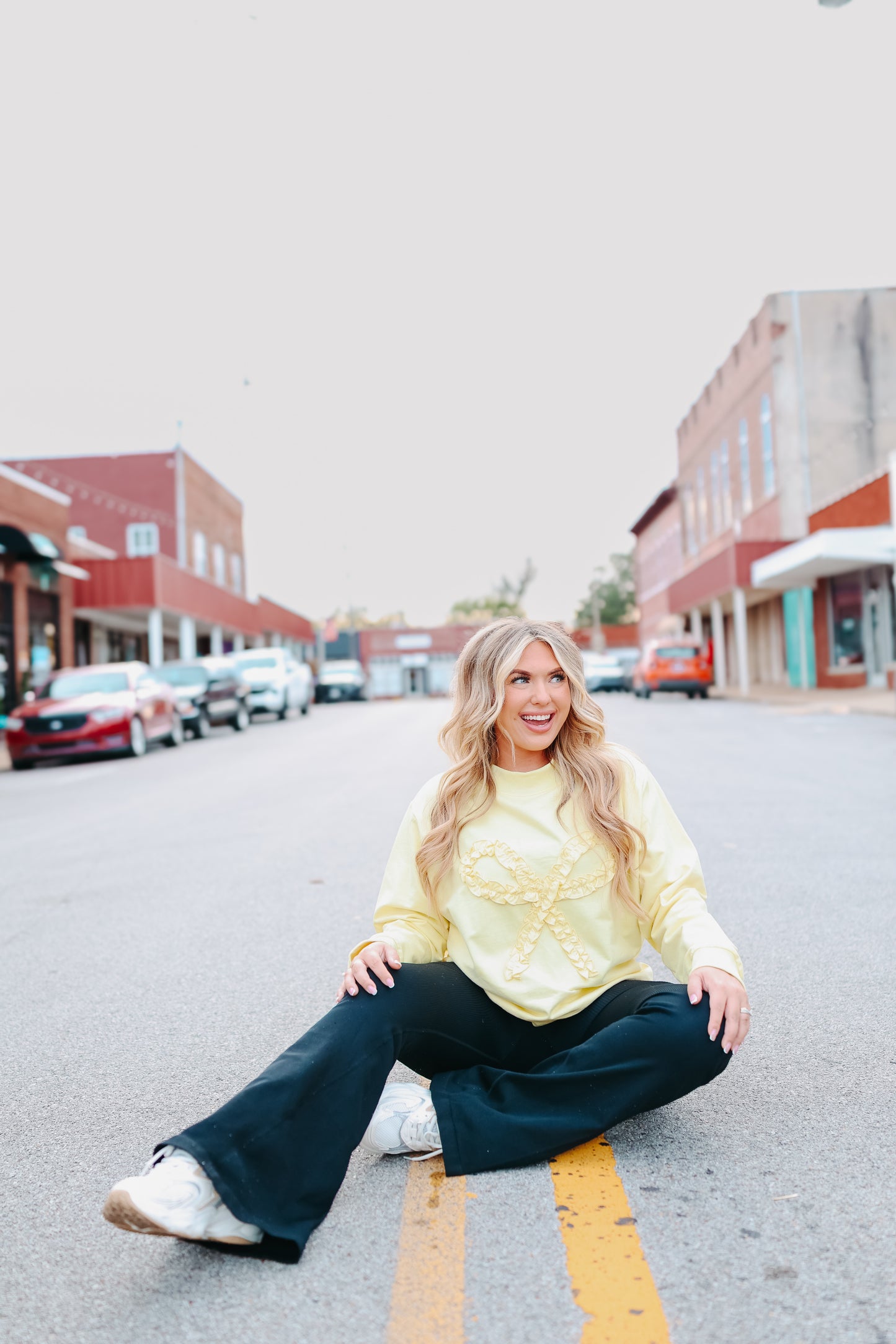 Romie Mock Neck Oversized Ruffle Bow Sweatshirt - Multiple Colors