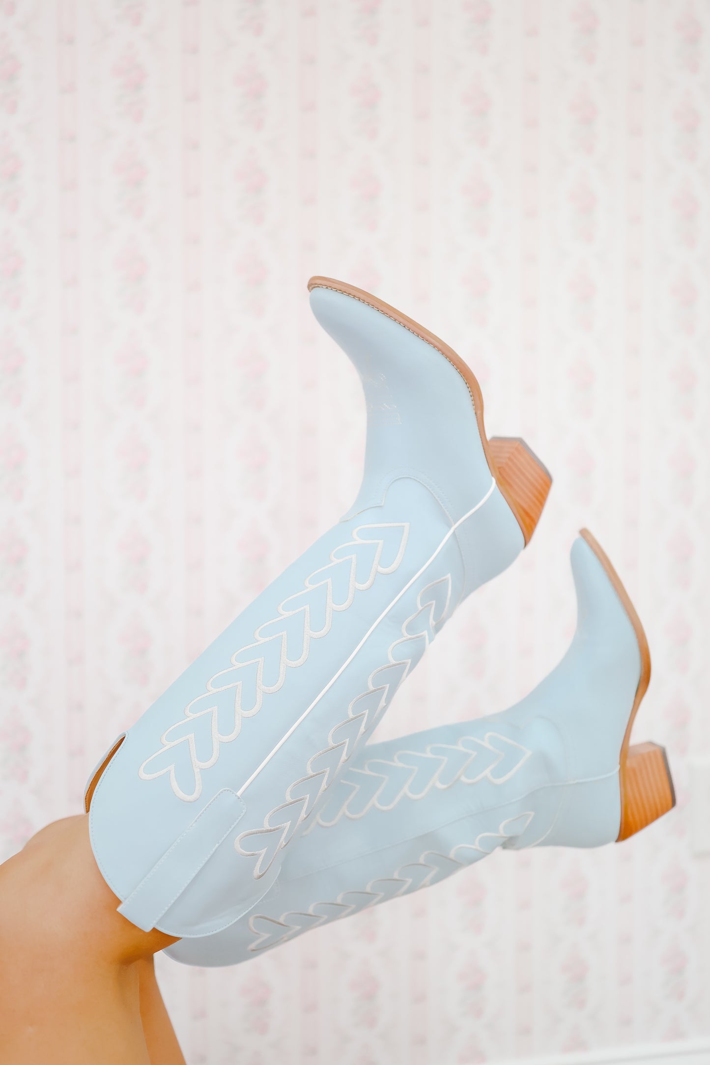 Darla Heart Stitch Cowboy Boots - Blue