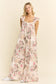 Steph Vintage Floral Wide-Leg Jumpsuit - Beige