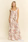 Steph Vintage Floral Wide-Leg Jumpsuit - Beige
