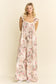 Steph Vintage Floral Wide-Leg Jumpsuit - Beige