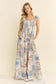 Steph Vintage Floral Wide-Leg Jumpsuit - Light Blue