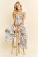 Steph Vintage Floral Wide-Leg Jumpsuit - Light Blue