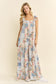 Steph Vintage Floral Wide-Leg Jumpsuit - Light Blue
