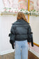 Zena Bow Puffer Jacket - Black