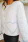 Brianna Floral Heart Shape Jacket - White/Light Blue