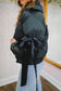 Zena Bow Puffer Jacket - Black