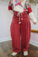 Danie Corduroy Pleated Barrel Pants - Burgundy