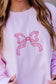 CUSTOM ORDER: Stitched Bow Sweatshirt- Light Pink