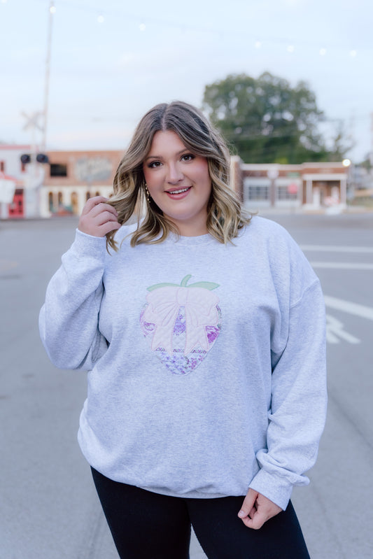 CUSTOM ORDER: Coquette Berry Sweatshirt- Grey