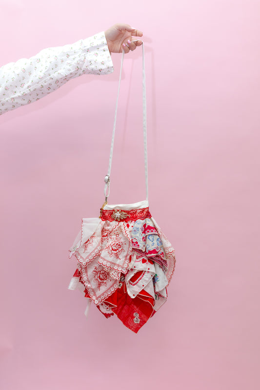 Crossbody Snagbag- Red White Mix