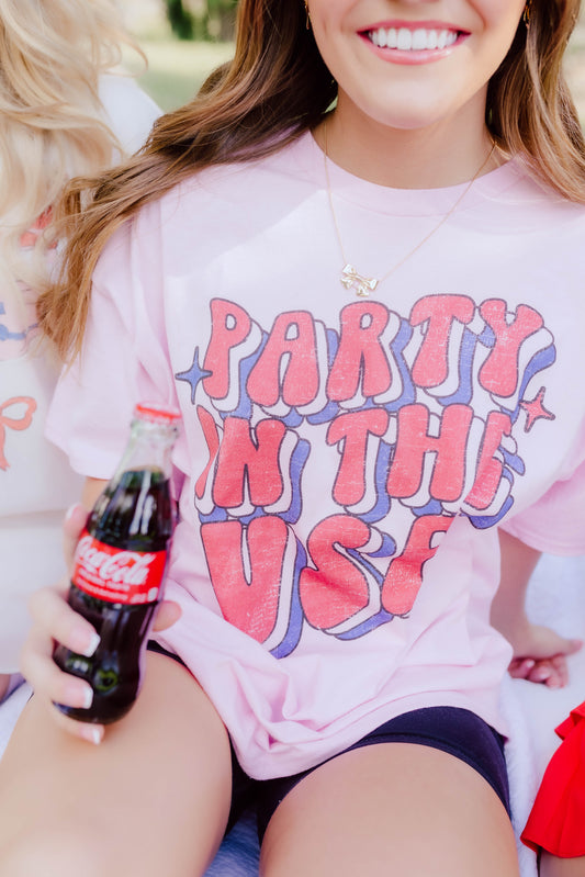 Party in the USA Tee- Pink