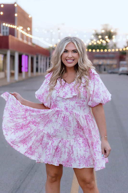 Gracelyn Dress- Off White Pink