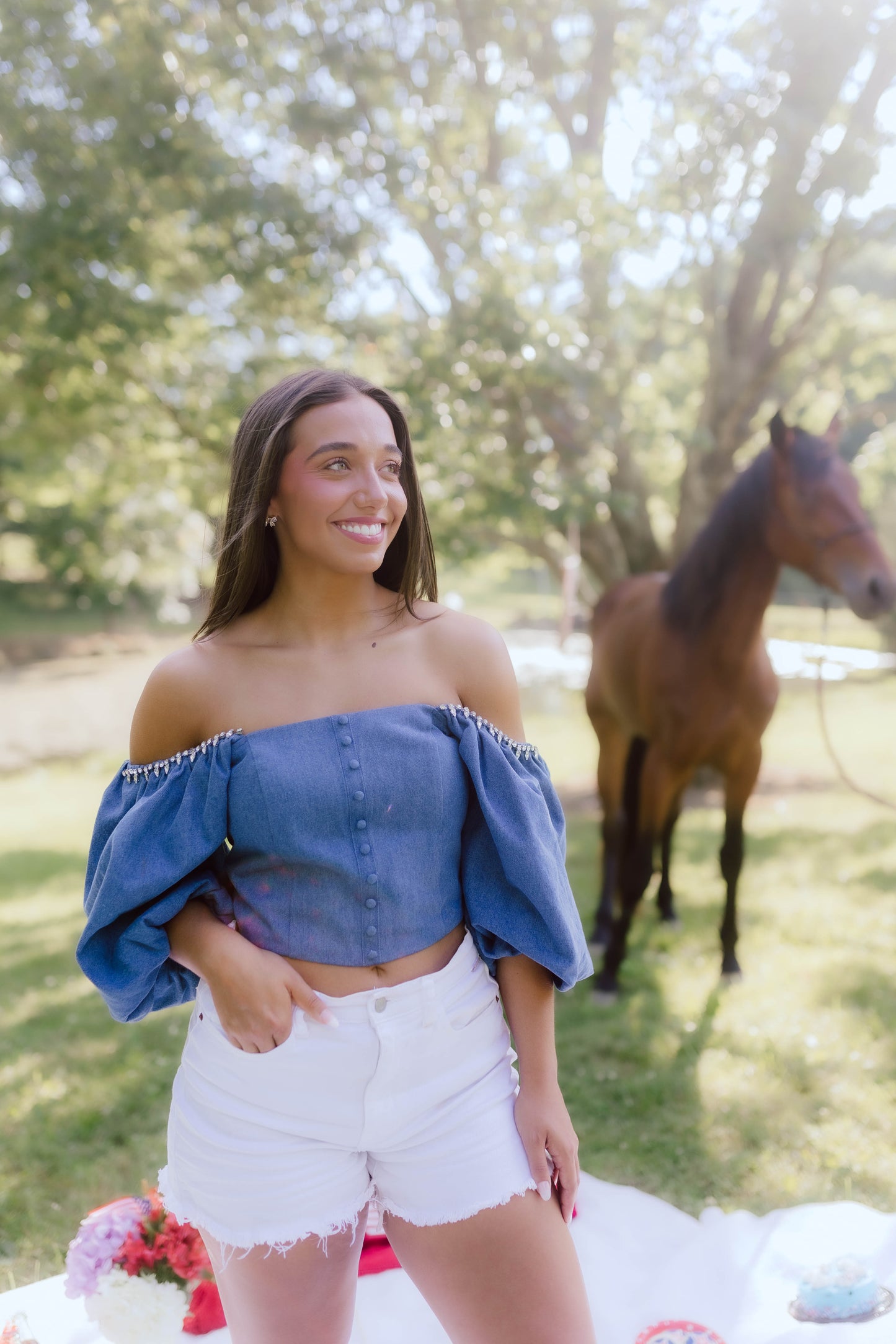 Millie Top- Blue Denim