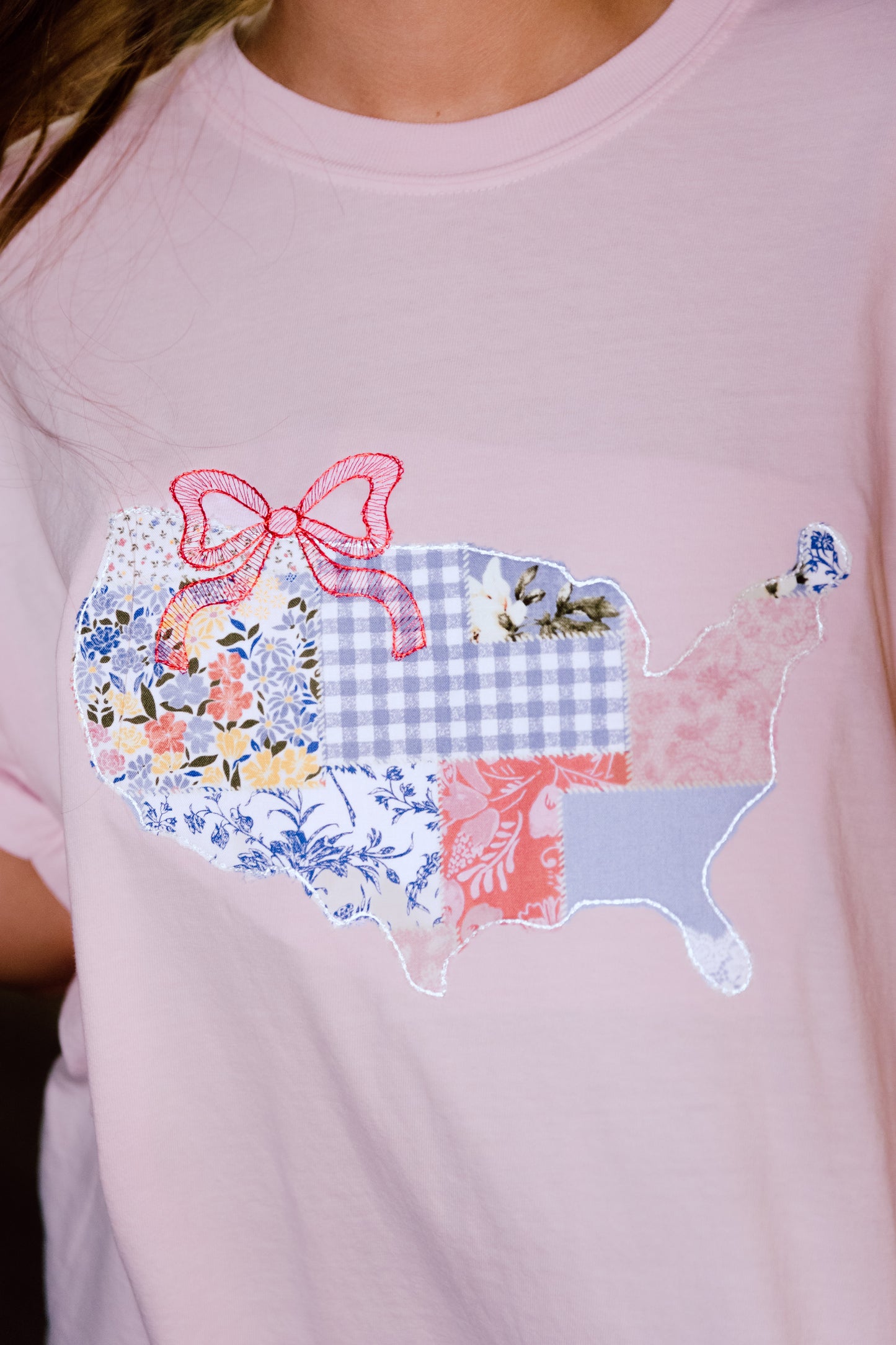 CUSTOM ORDER: Coquette USA Tee- Light Pink