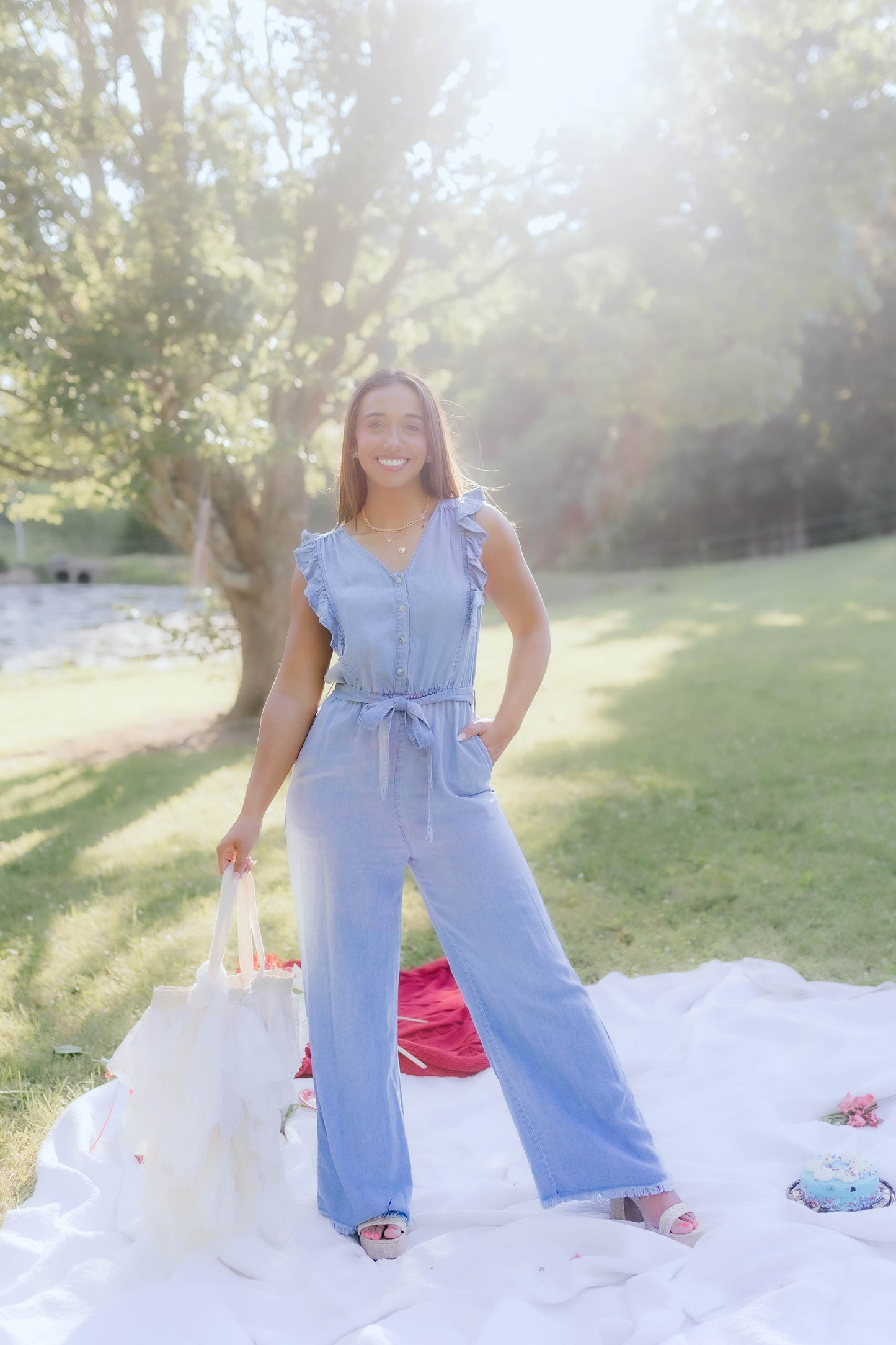 Raelynn Jumpsuit- Light Denim