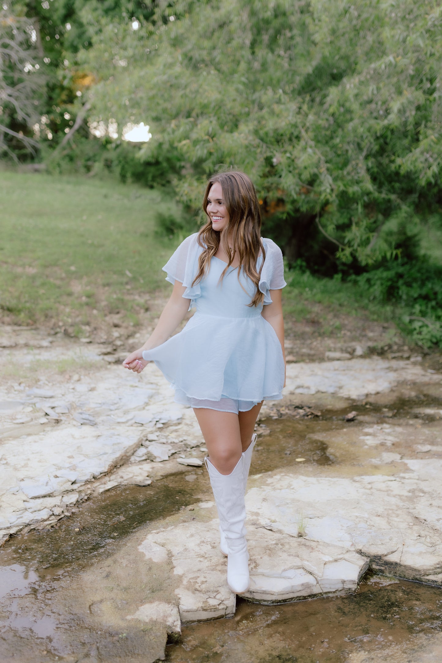 Maya Romper- Cinderella Blue