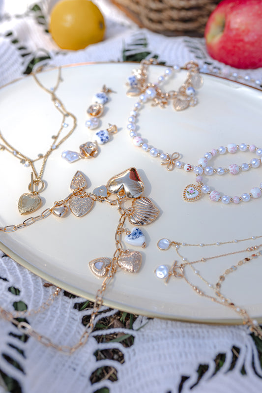 Dani Heart Charm Necklace- Gold