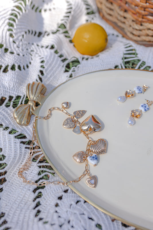 Dani Heart Charm Necklace- Gold