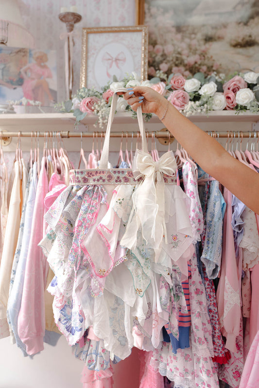 Large Snagbag- Ivory/Pink Floral