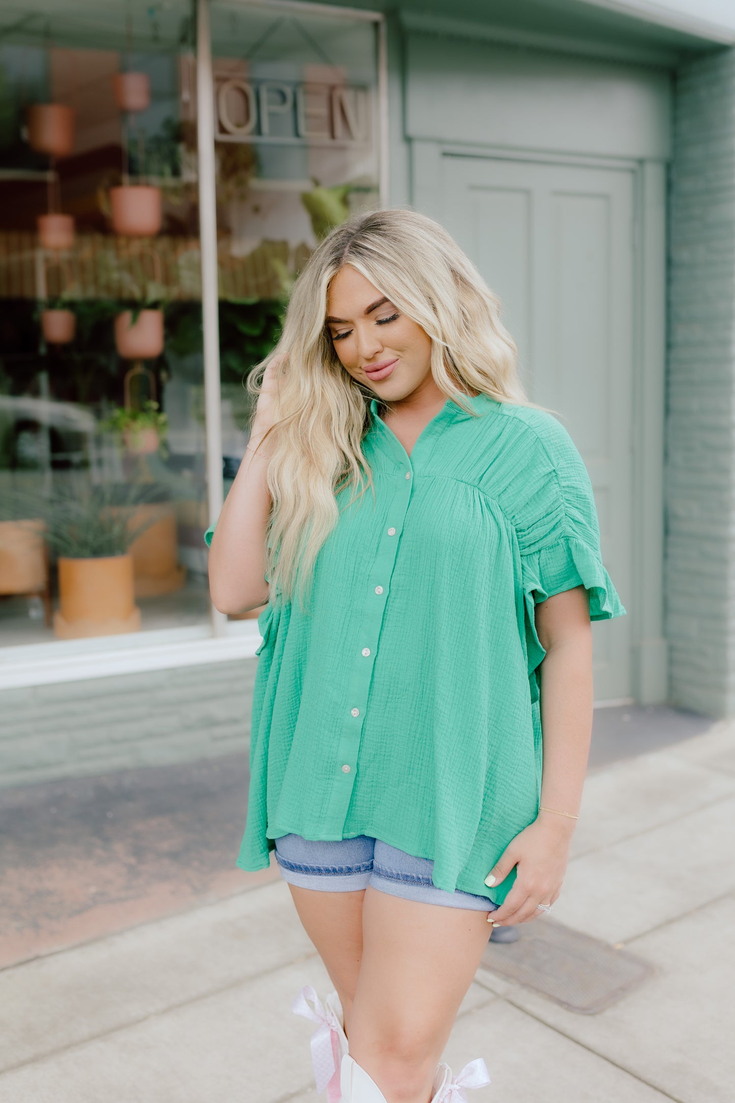 Nina Top- Kelly Green