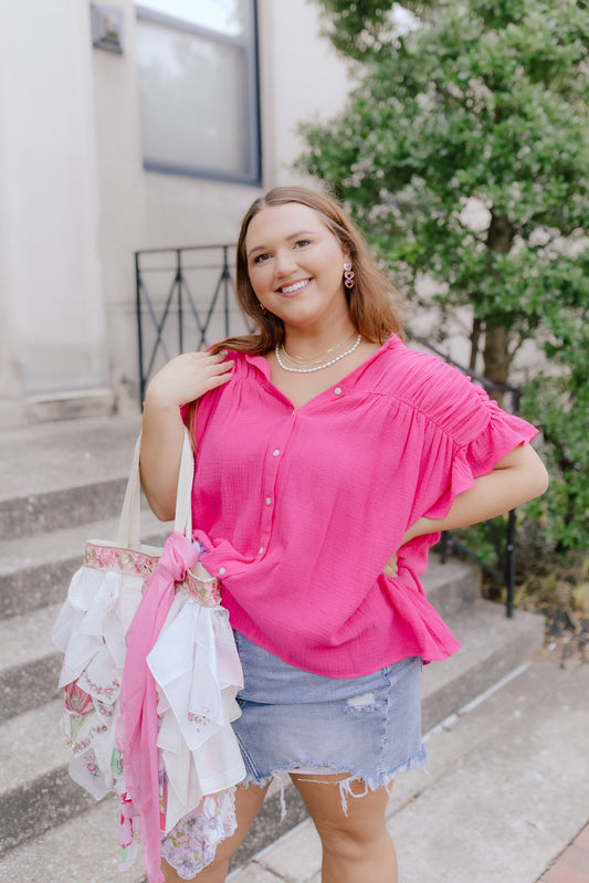 Nina Top- Hot Pink