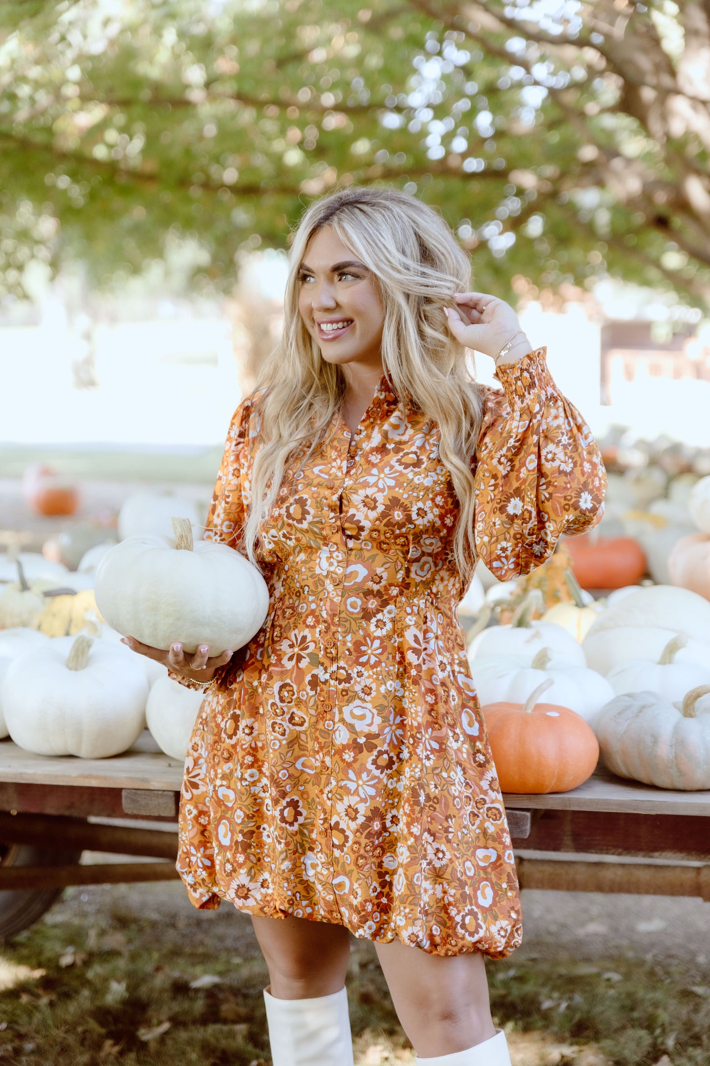 Milana Dress- Orange Floral