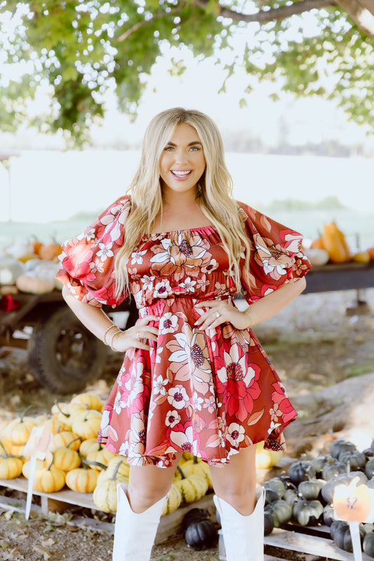 Baylor Dress- Red Floral