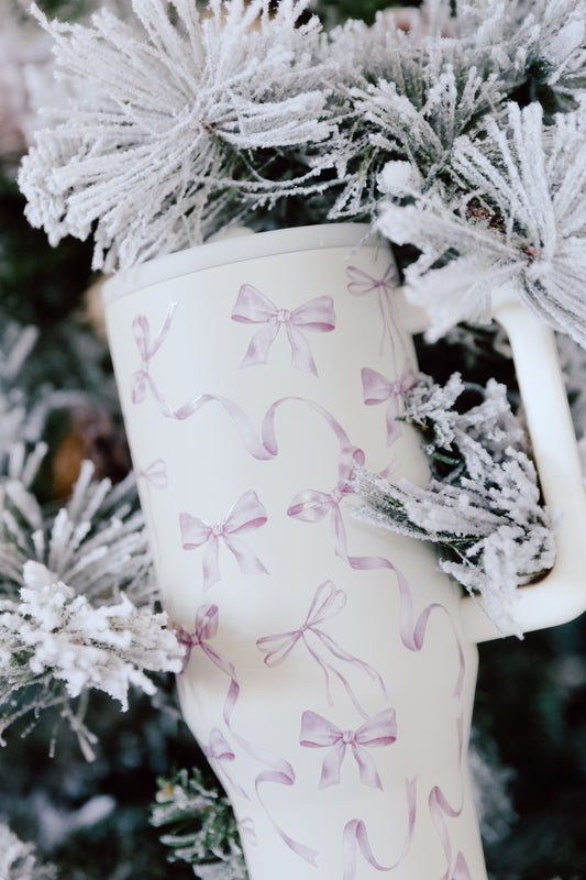 Bow Tumbler- Cream