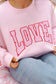 CUSTOM ORDER: Gingham Love Sweatshirt- Baby Pink