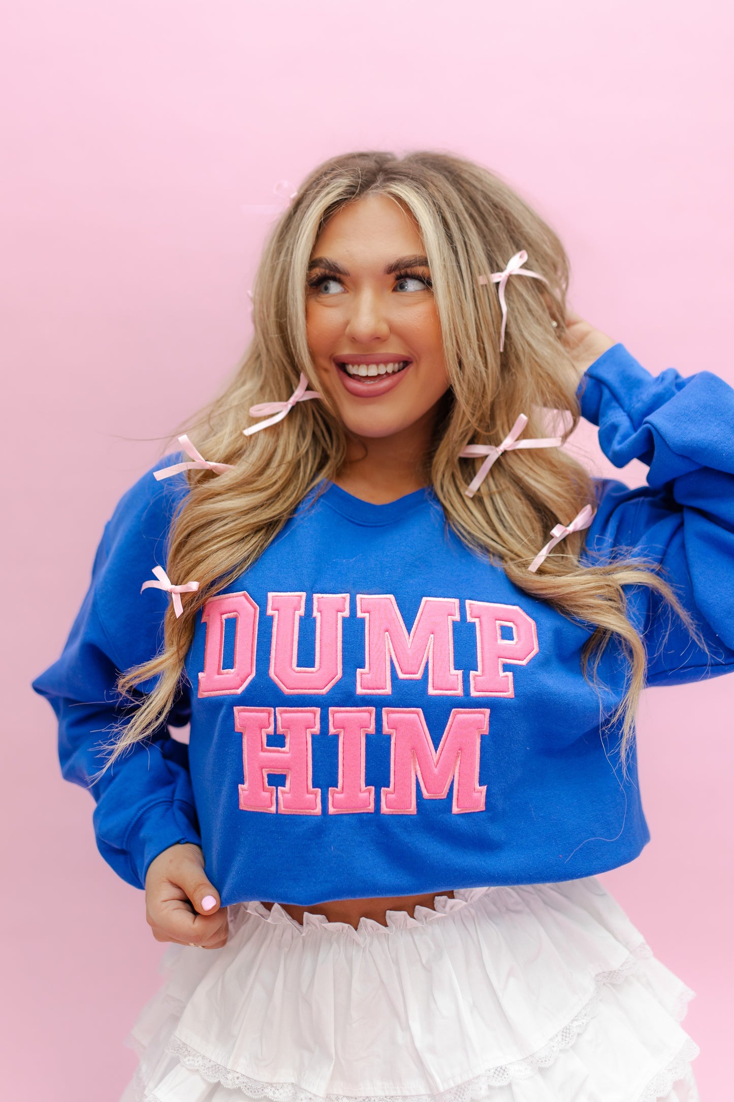 Dump Him Pullover- Royal Blue