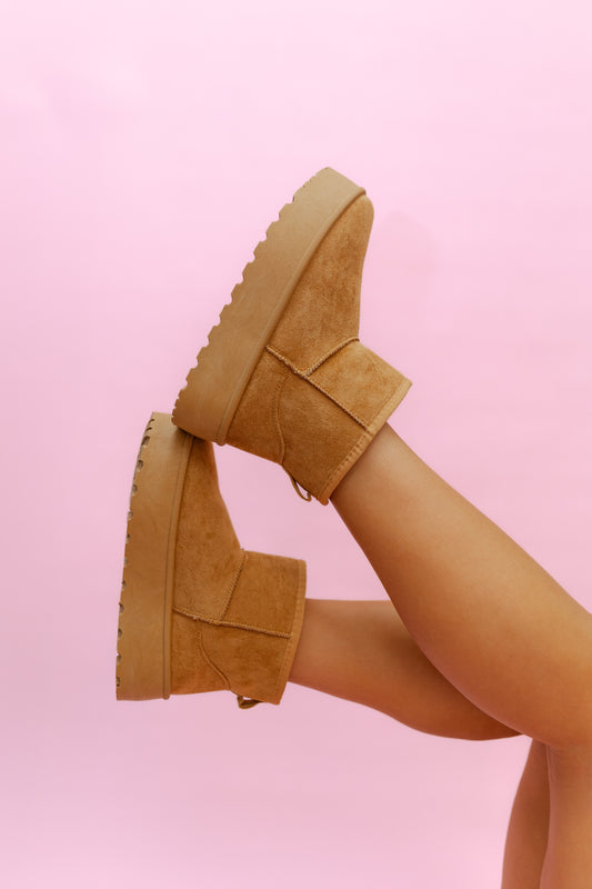 Kinley Platform Booties- Camel