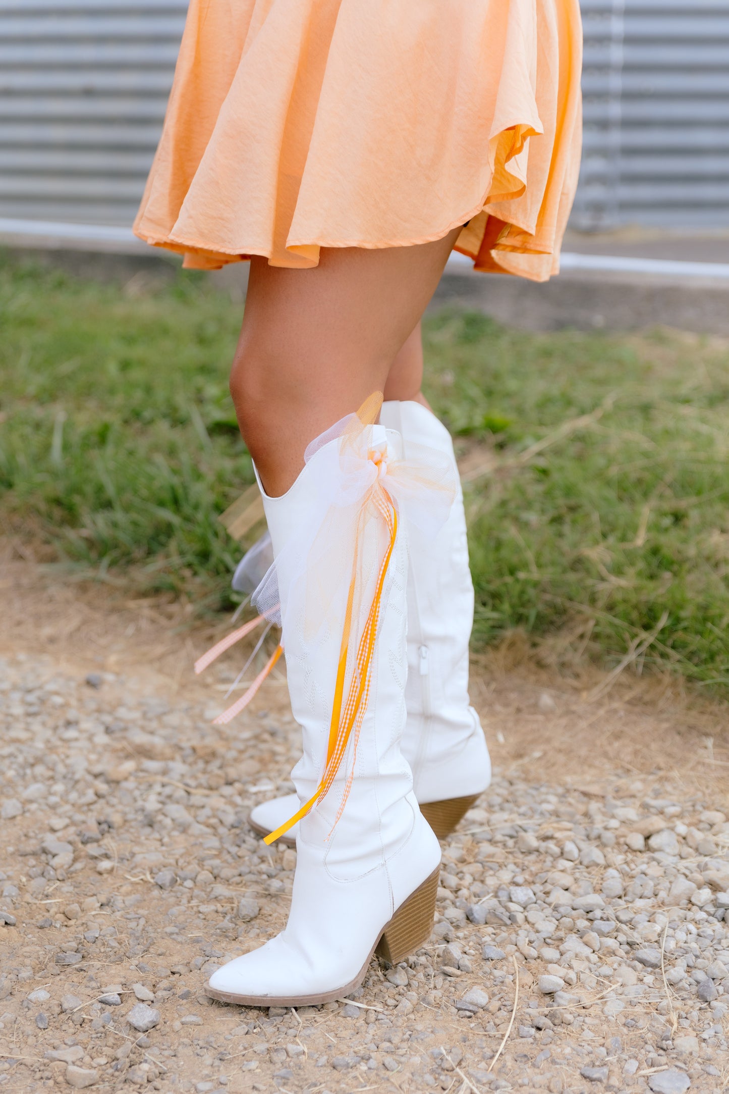 Meg Cowboy Boots- White