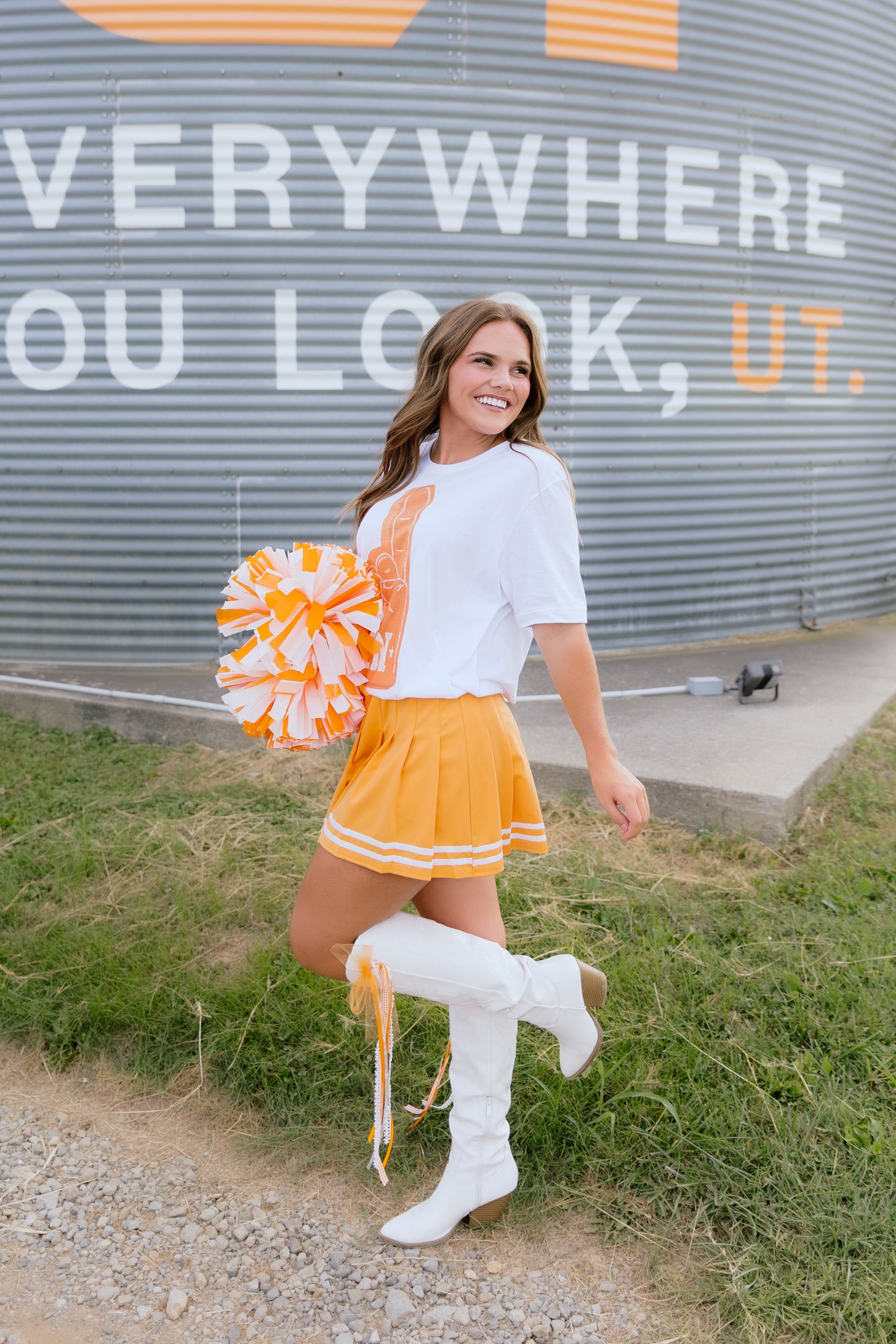 River Cheer Skirt- Orange