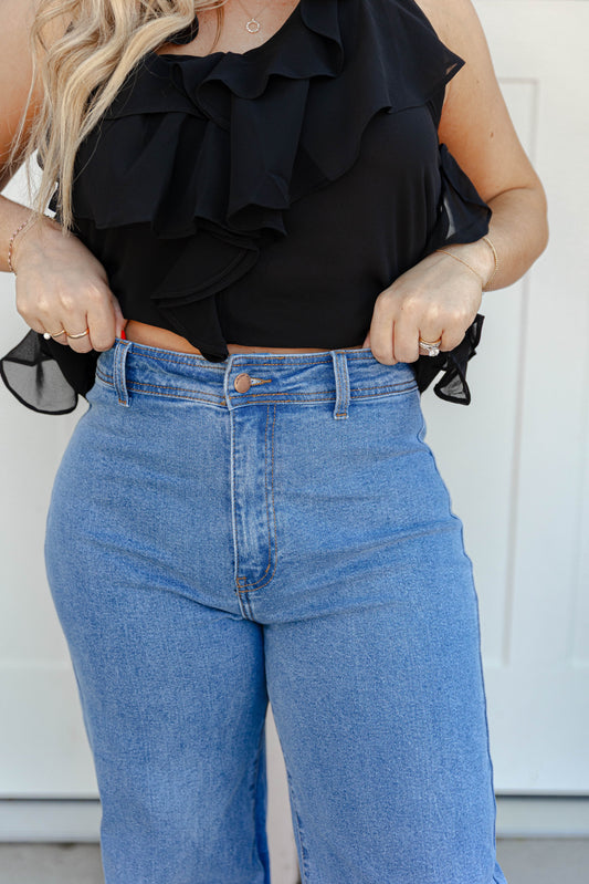 Wynter Wide Leg Jeans- Medium Stone