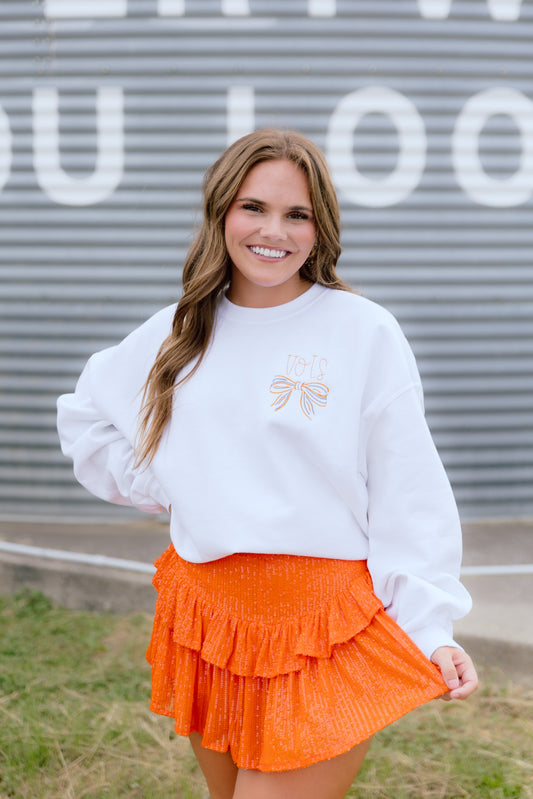 CUSTOM ORDER: Coquette Vols Sweatshirt- Crisp White