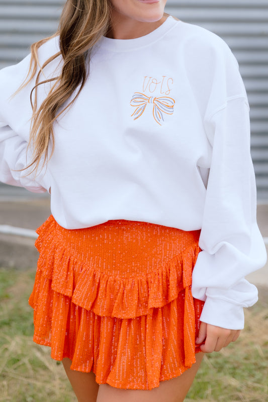 CUSTOM ORDER: Coquette Vols Sweatshirt- Crisp White