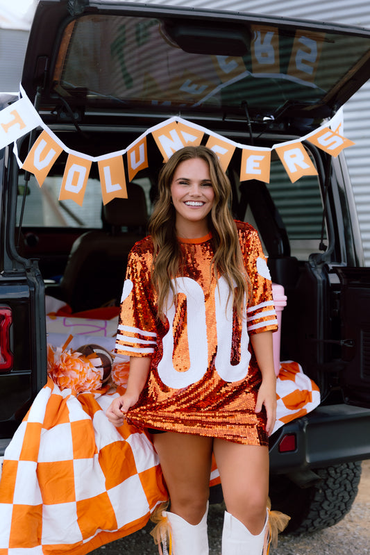 Go Team Shirt Dress- Orange