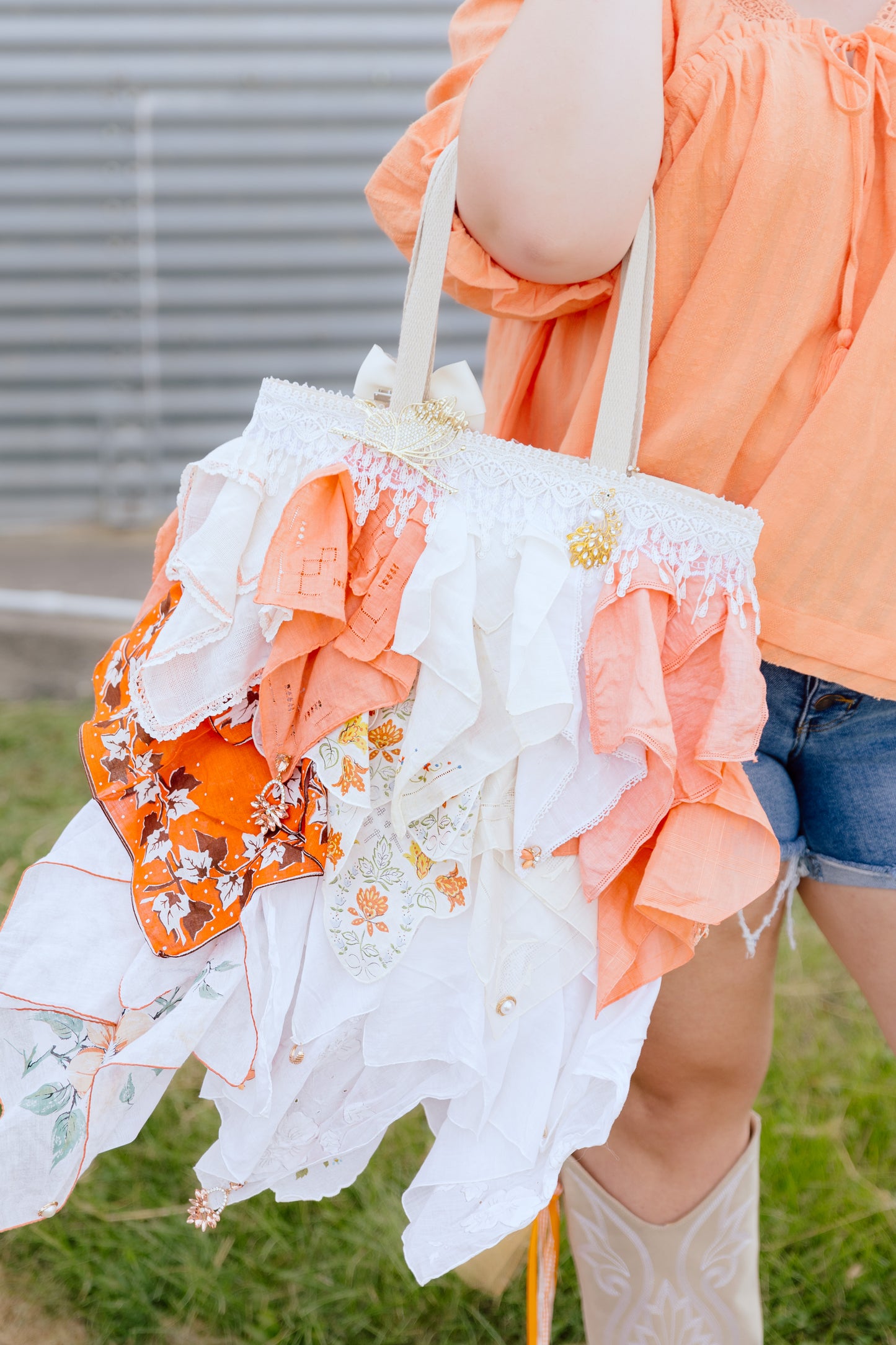 Large Snagbag- Orange White Multi