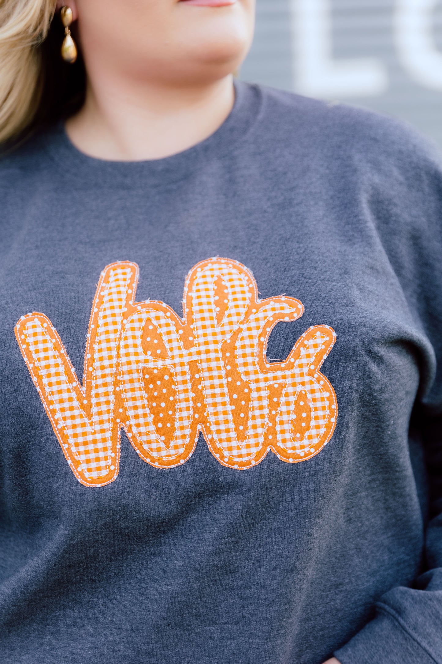 CUSTOM ORDER: Gingham Vols Sweatshirt- Wolf Grey