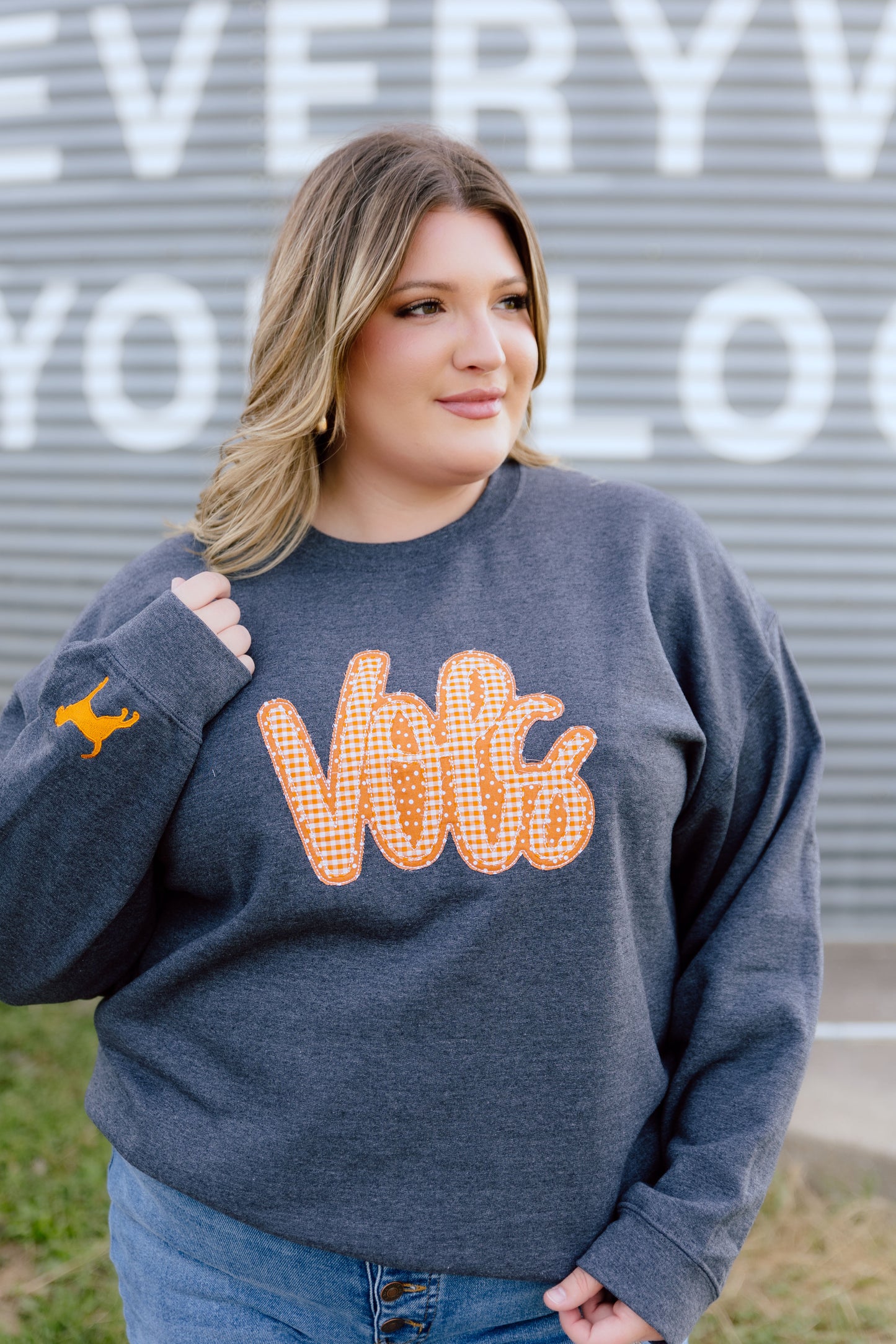 CUSTOM ORDER: Gingham Vols Sweatshirt- Wolf Grey